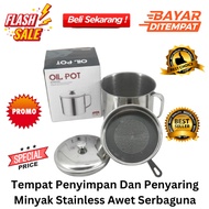 Multipurpose Durable Stainless Steel Oil Storage and Filter Container Oil Container Oil Strainer Oil