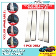 Car Perodua Axia 2014 - 2023 Alza 2009 - 2021 Bezza Kenari Kancil Door Window Pillar Trim Cover Blac