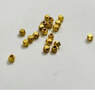 Hexagonal gold ball Charm size 2mm ️ Au 750 gold - Super hard and durable