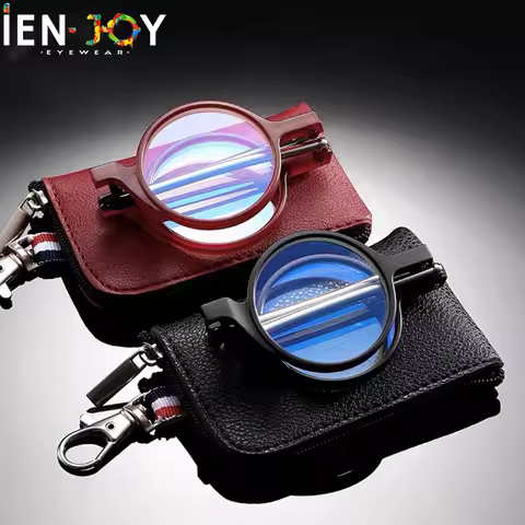 IENJOY Round Fashion Foldable Reading Glasses For Women Blue Light Blocking Eyeglasses Men gafas de 
