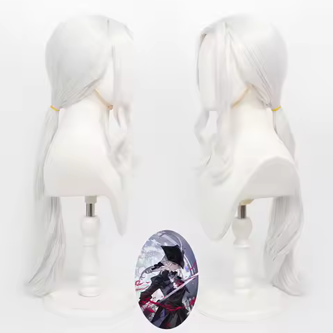 Lady Maria Cosplay Bloodborne Anime Wig Silvery White Anime Cospaly Wig Middle Part Roleplay Synthet