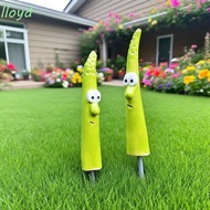 LLOYD 2Pcs Bamboo Shoot Garden Stakes, Handmade Cute Expression Bamboo Shoot Plant Crafts, Plant Mar