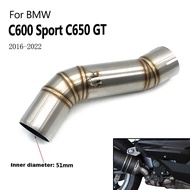 Motorcycle Exhaust Escape Modified Middle LinkPipe Muffler Tube Catalyst Delete Fit for BMW C 600 Sp