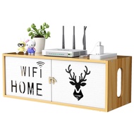 WiFi Router Storage Box Wall-Mounted Set-Top Box TV Cabinet Wall Shelf Handy Gadget Power Strip-Seat Wire Placement