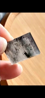 冰種翡翠 天然翡翠 緬甸A玉 頸鏈 • 冰種烏雞翡翠無事牌吊墜