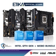 Intel 12th Gen LGA1700 Alder Lake Core i3-12100 | i5-12400 | i7-12700 Processor + MSI | ASUS Motherboard Bundle