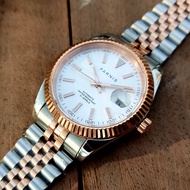 นาฬิกาข้อมือ Parnis Automatic Mechanical Watch สายเหล็ก 5 ลูกปัด กลไก 8215 สำหรับผู้ชาย นาฬิกาข้อมือ