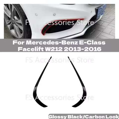 Pair Front Bumper Spoiler Fog Lamp Grill Cover Air Knife Splitter Body Kit For Mercedes-Benz E-Class