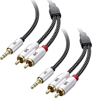 Cable Matters 2-Pack RCA to 3.5mm Stereo Audio Cable (RCA to Aux Cable) in Black β 3 Feet / 0.9 Mete
