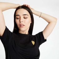 Plain CDG T-shirt with Yellow Heart logo Basic CDG PLAY T-shirt Love Heart Yellow