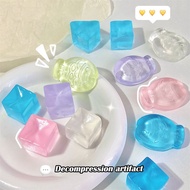 Fidget Toy Mini Squishy Toys Mochi Ice Block Stress Ball Toy Kawaii Transparent Cube cat paw Stress Relief Squeeze Toy