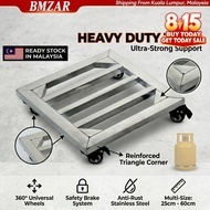 Troli Tong Gas Stainless Steel Heavy Duty Lockable Wheels Gas Tank Trolley