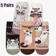 5 Pairs/Set Women Girls Funny Animal Socks Cute Cat Socks Colorful Novelty Funny Socks for Animal Lo
