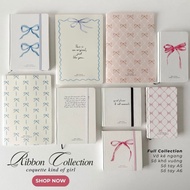Crabit Ribbon Coquette Collection Notebook with Dot Grid Horizontal Lines 130gsm many sizes A5 Noteb