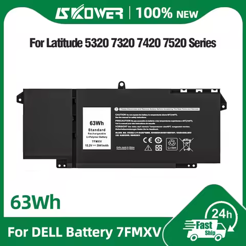 15.2V 63Wh 7FMXV Laptop battery for Dell Latitude 5320 7320 7420 7520 2 in 1 P133G P134G P135G P136G