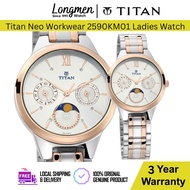 [Klang Longmen] Titan Neo Workwear 2590KM01 Multi-function Moon Phase Stainless Steel Strap Ladies Watch