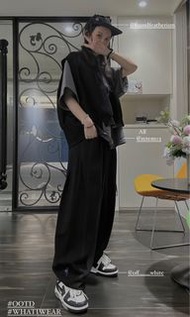 現貨！ M號 只有補到一件！寬版長褲 ！RETEM03 Loose Fit Drawstring Trousers | Black Goopi GOOPiMADE  MELSIGN 髦梗 mouggan 選貨 上一季度商品賣場少量販售中！