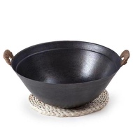 HY-# Double-Ear Wok Old-Fashioned Cast Iron Uncoated Thickened Thickened Stewed Frying Pan round Bottom Gas Stove Cast I