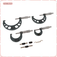 [szxmkj2lp] Solid Metal 0-100mm 0.01mm 4 Pcs OD Outside Micrometer Gauge Set with Case