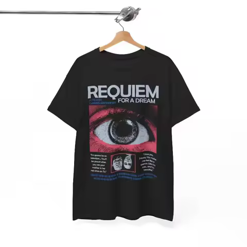 Requiem for a Dream Film T-Shirt, 2000 Psychological Drama Arthouse Cinema Tee Summer unisex Loose a