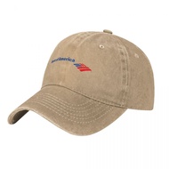 Bank of America Logo (2) Adult Washed Cowboy Hat 100% Cotton Curved Brim Sun Hat Simple Casual All-M