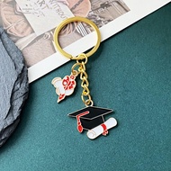 Graduation Cap Metal Keychain Memorial Backpack Ornament Creative Gift Student Exam Blessing Wish Do