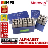 Merwin NUMBER STAMP 0-9 PUNCHES PUNCH NOMBOR PUNCH PLATE BOARD CHOP 123 PUNCH METAL PUNCH MARKING 12