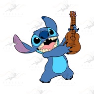 Disney Cruise Stitch Playing Ukulele Magnet 7cm 15cm 20cm 25cm Waterproof for Cabin Doors and Pixell
