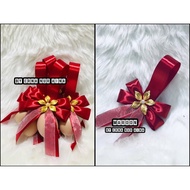 New design-( Maroon ) Bunga telur gantung ribbon metal flower murah simple cantik 25pcs/1set 50pcs/1