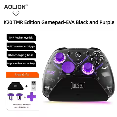 Aolion K20 TMR Joystick For Switch 2 RGB Wireless Gaming Controller With Charging Dock Gamepad Hall 