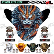 HIJAU PUTIH Honda PCX 160 NEW Winshield visor sticker WHITE DRAGON IMAGE (034) / GREEN DRAGON Winshi