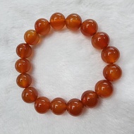 Natural Orange Carnelian Bracelet 天然橙色玛瑙水晶手链 Natural Crystal Bracelet 天然水晶手链