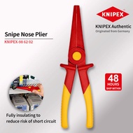 KNIPEX 98 62 02 VDE 1000V Insulated Snipe Nose Plastic Pliers 8.6 Inches Long Nose Flat Pliers