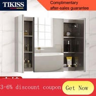 ！Bathroom Mirror Cabinet German TijieshiTIKISSSmart Bathroom Mirror Cabinet with Light Wall-Mounted Stainless Steel Bath