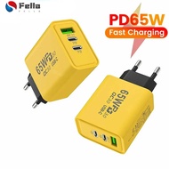 Fast Charging 65W Usb Charger - 3 Ports EU/US/UK 65W Usb C Charger - Quick Charge Phone Adapter - US