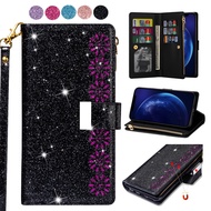 Samsung Galaxy A03S S9 S8 S7 Plus Edge G965 G960 Note 20 Ultra Note10 Flip Leather Case Pattern Star Shine Money Card Slot Bracket Cover Casing Shell