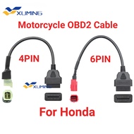 For Honda Motorbike 4PIN 6PIN to 16PIN OBD 2 Motorcycle Scanner Diagnostic Cable Moto OBD 2 Extensio