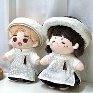 [Ao Dai CNY 2026] White silk ao dai for Doll 10 15 20, Labubu v1 v2 v3, Kaka doll ATVNCG