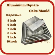 Loyang Petak Kek Loyang Bulat Loyang 8x8 Aluminium Tin Cake Loyang 5/6/7/8/9/10 inci