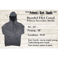 ** Preloved ** Pit : 23". Branded Casual Dark Grey Pullover Sweatshirt Hoodie ( H 0018 )