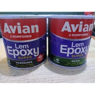 Avian Epoxy Glue 340 Gr and 1600 Gr, 2 Resin Components + EPoxy Hardener
