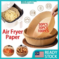 【Local Delivery】 100pcsAir Fryer paper Non-Stick Disposable Paper air fryer baking paper air fryer accessories