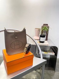 Hermes Mini Evelyne D0奶茶金扣