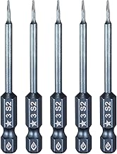 HARFINGTON 5pcs 5-Point Torx Screwdriver Bit 1/4" Hex Shank 3mm Magnetic Head 2.6" Length S2 Steel P