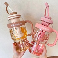 Ready Stock 1300ml Water Bottle With Straw Big Belly Design Large Capacity Kettle Water Bottle F1l9
