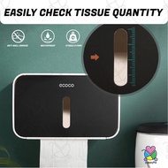 ECOCO Waterproof Wall Mount Toilet Roll Holder Shelf Toilet Paper Tray Roll Paper Tube Storage Box
