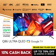 PRISM+ Q86 ULTRA 4K QLED Google TV 86 inch Quantum Colors Google Playstore Inbuilt Chromecast