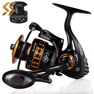 Sougayilang Fishing Reel Metal Spinning Reel 12+1BB 5.1:1Gear Ratio Aluminum Spool with Spare Spool Stainless Steel Main Shaft and CNC Metal Handle for Saltwater or Freshwater