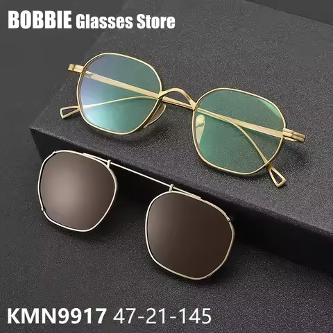 Japan Brand New Polarized Sunglasses UV400 KMN9917 Outdoor Driving Sun Glass Clip Polygon Square Eye