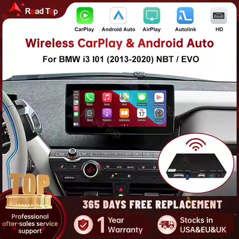 RoadTop Wireless CarPlay for BMW i3 I01 NBT EVO 2013-2020 With GPS Android Auto Mirror Link AirPlay 